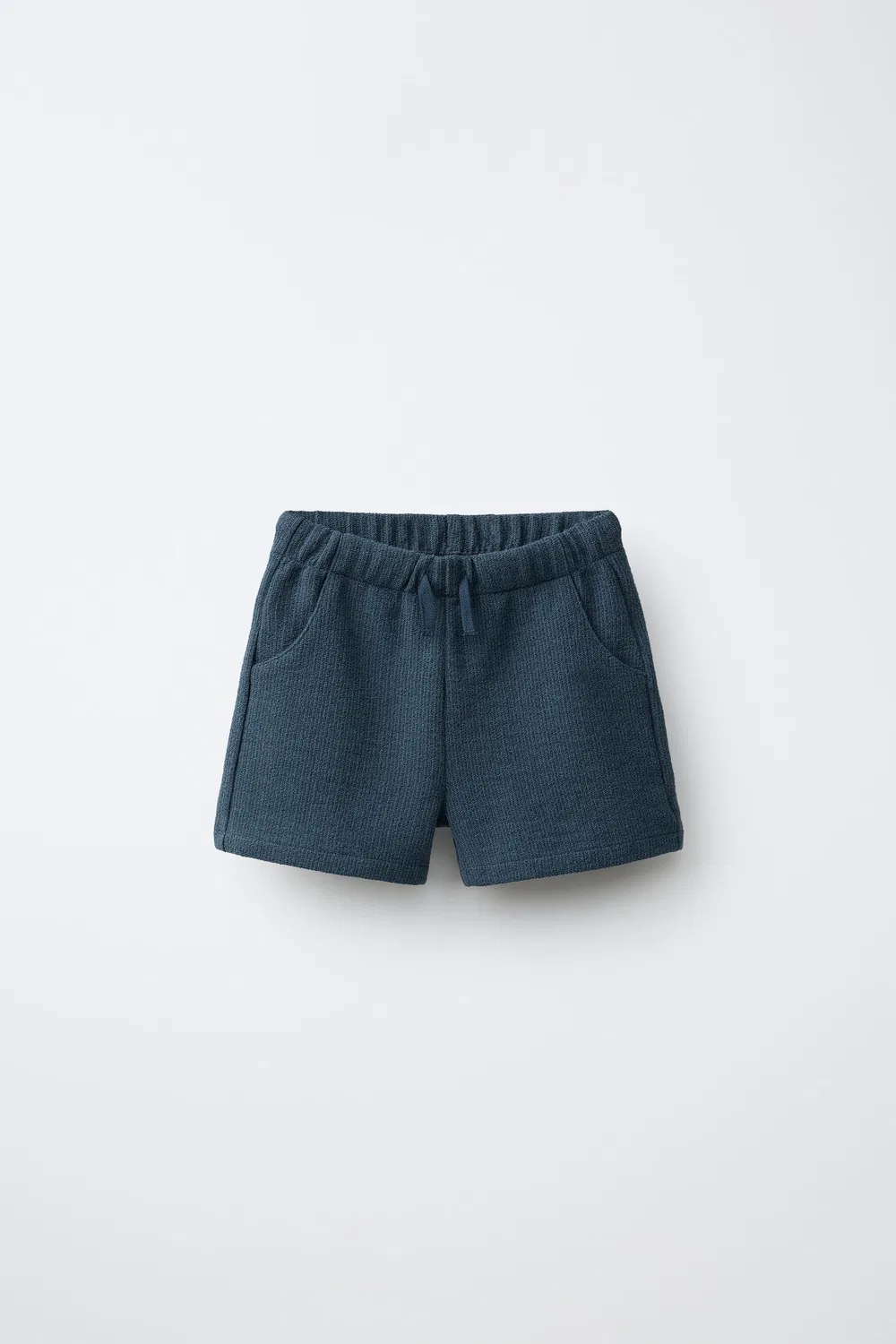 Текстурированные комфортные бермудские шорты ZARA, Deep blue