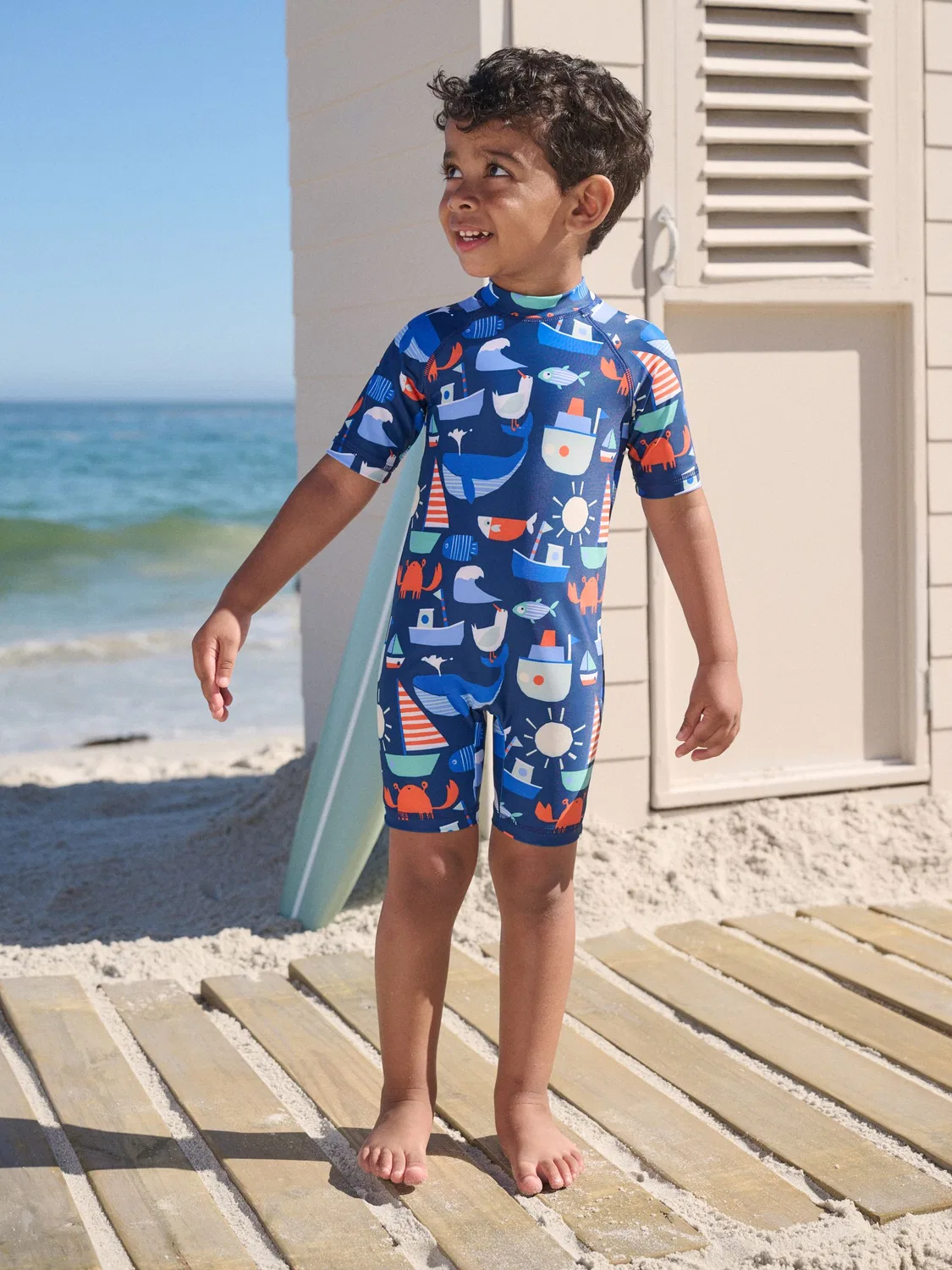 Слитный купальник Sunsafe All-In-One, Navy Nautical Next