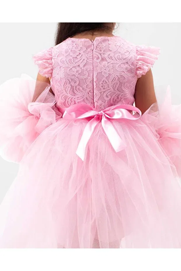 Детское платье для девочек с коротким рукавом Şenkız, Pink — фото 4