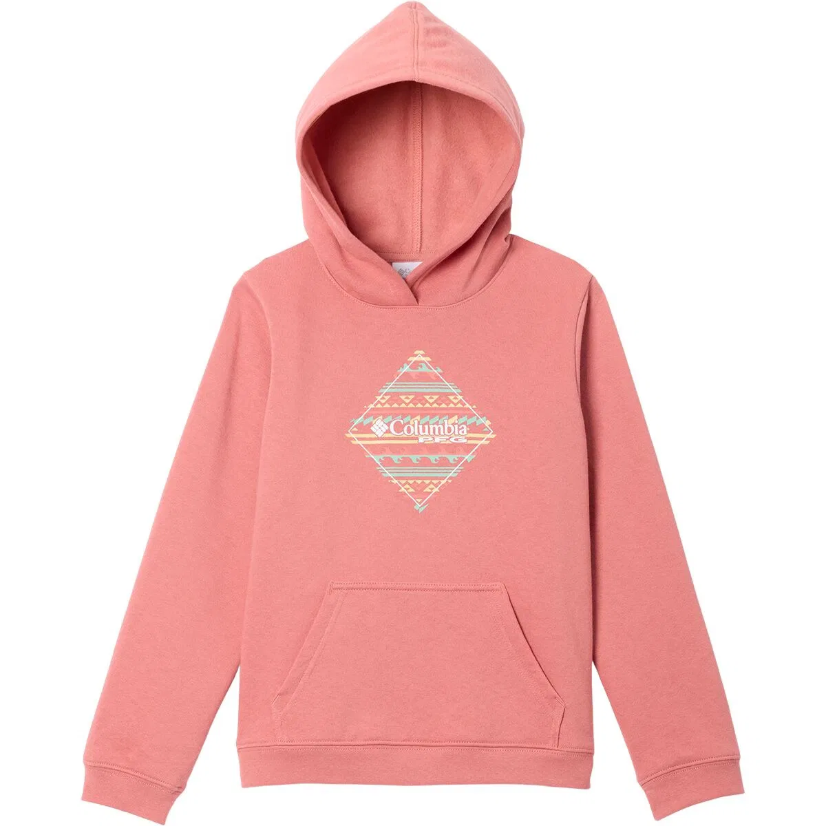 Детское худи с регулируемым капюшоном PFG Diamond Wave Hoodie Columbia, Rosewood
