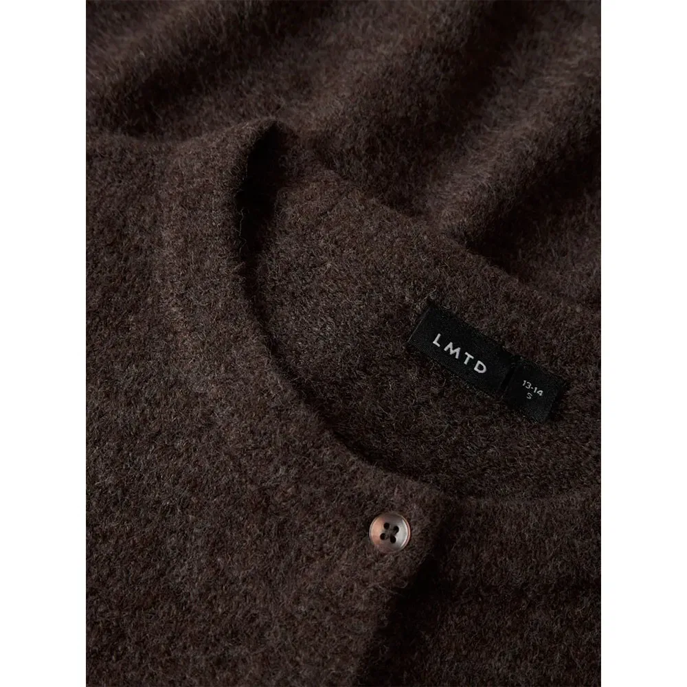 Детский кардиган для девочек с v-образным вырезом Name it Lodet Short LMTD, Brown — фото 3