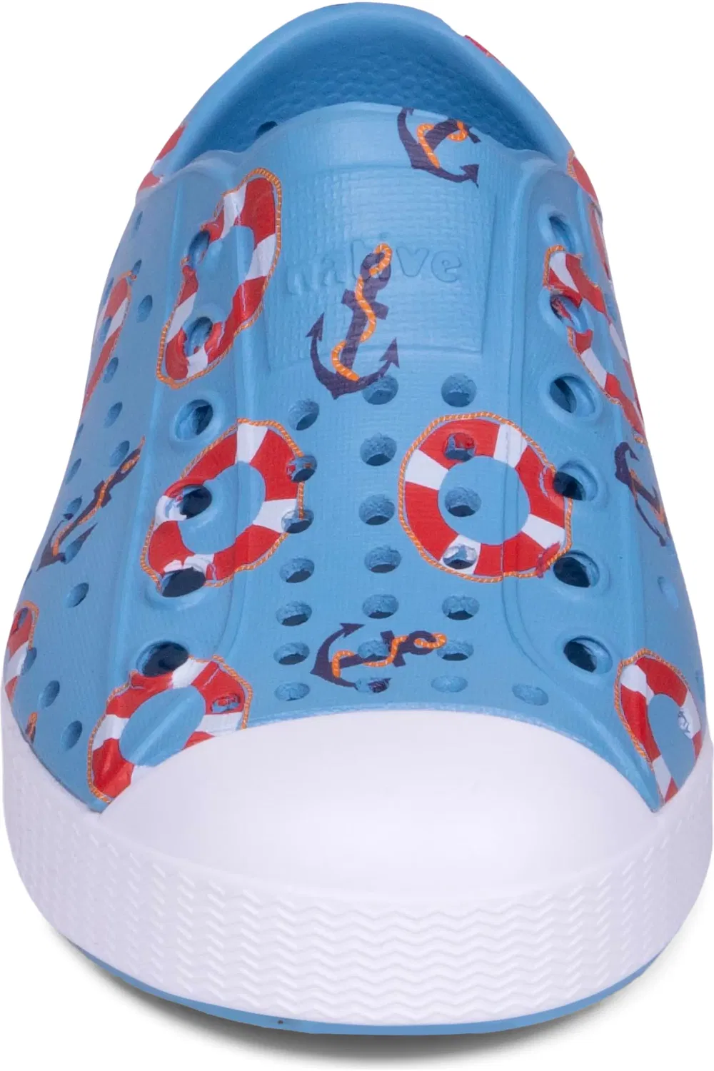 Детские кроссовки водонепроницаемые Jefferson Slip-On Native Shoes, Blue/White/Anchors — фото 4