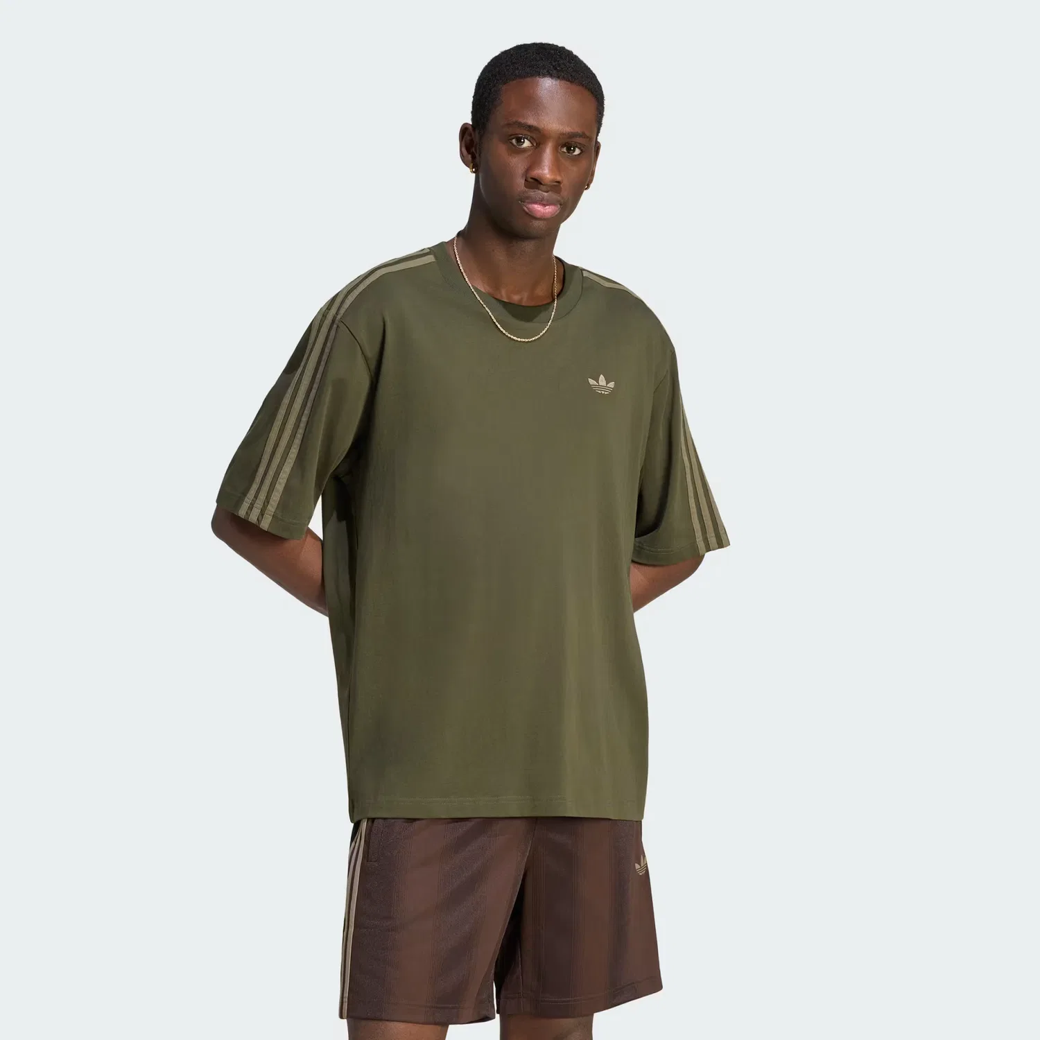 Мужская футболка оверсайз Adicolor 3-Stripes Adidas Originals, Night Cargo