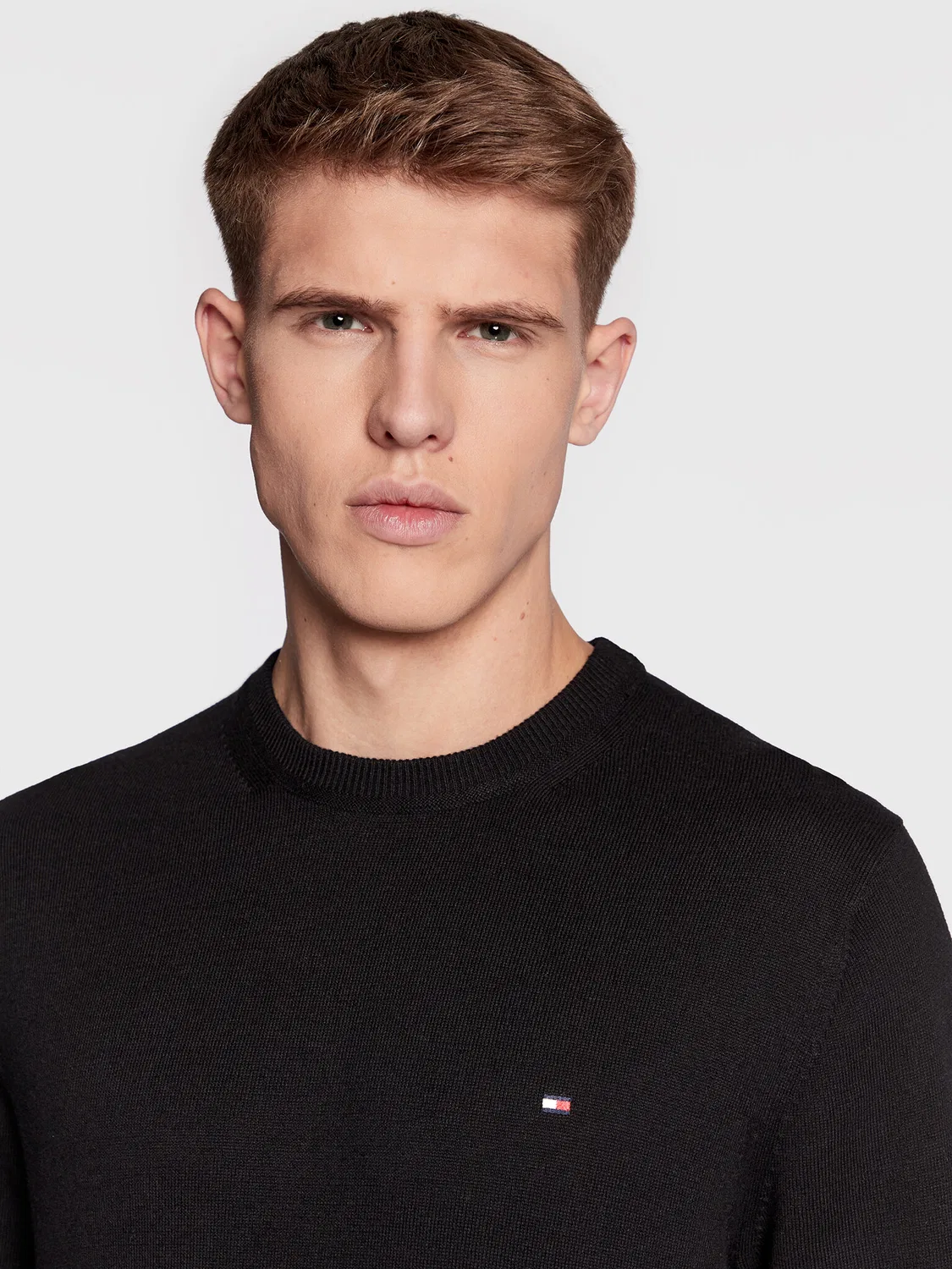 Мужской пуловер стандартного кроя Pima Tommy Hilfiger, черный — фото 3