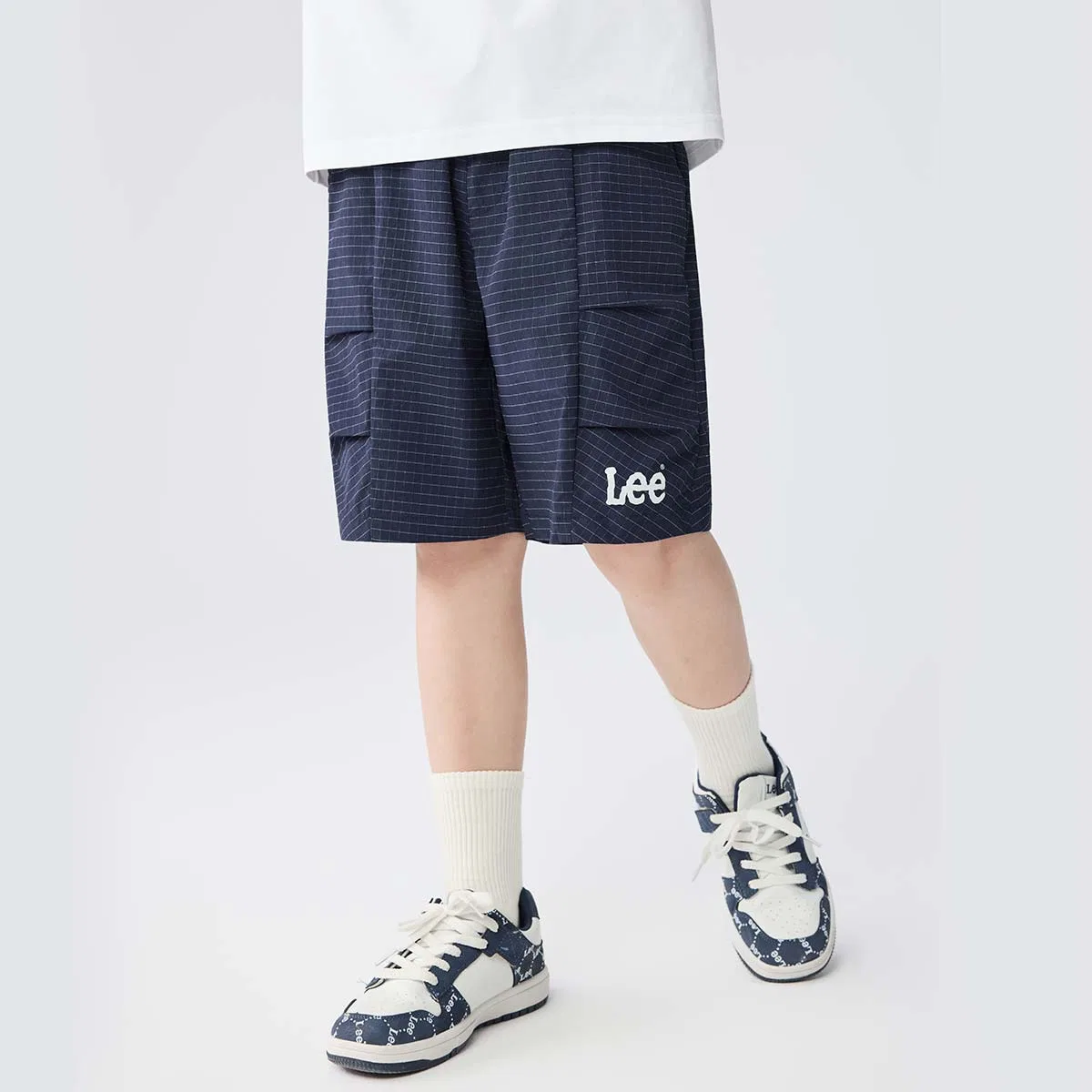 Детские карго-брюки облегающие легкие Lee, Navy Blue — фото 4