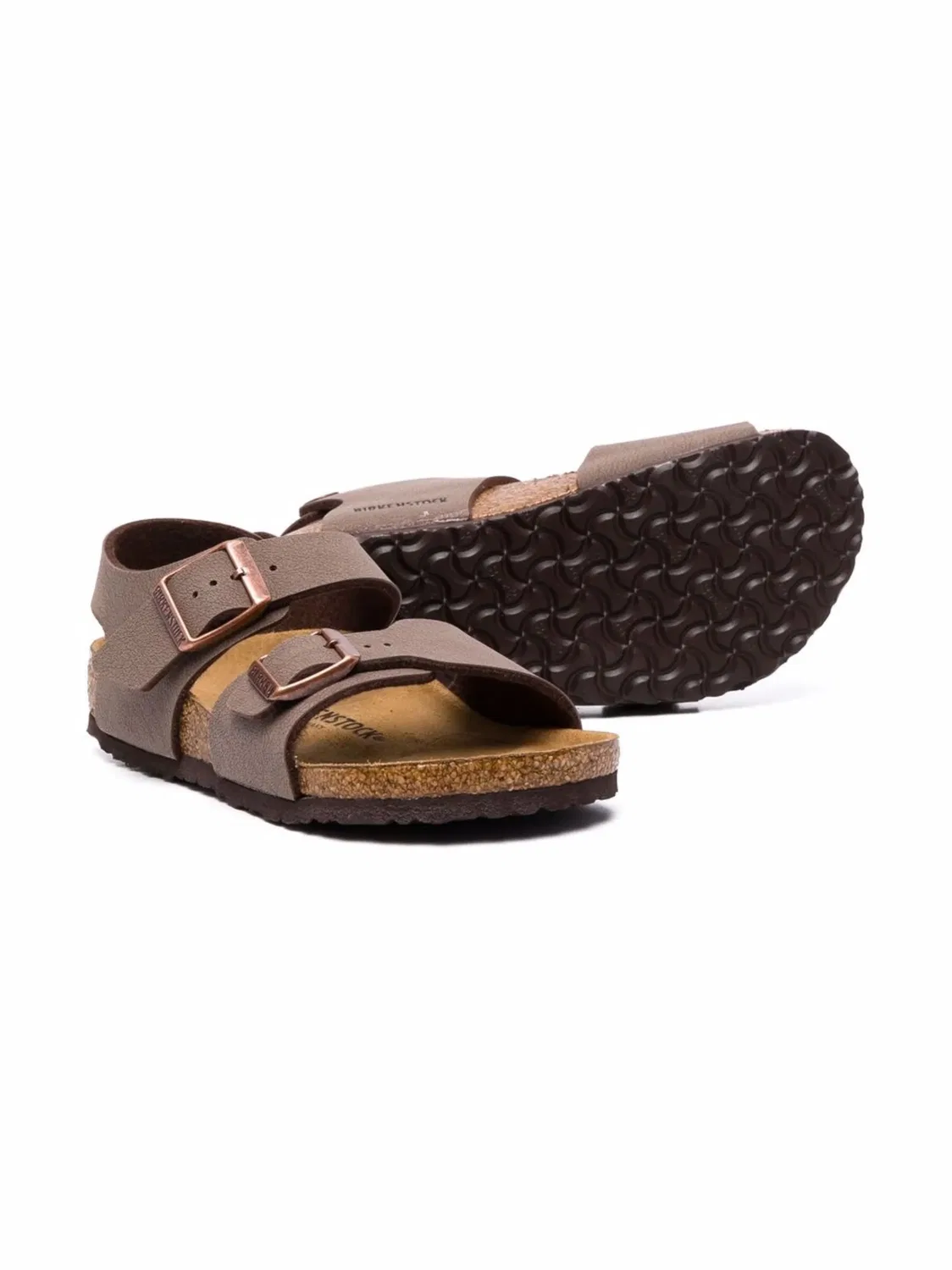 Кожаные сандалии на пряжке Birkenstock, коричневый — фото 3