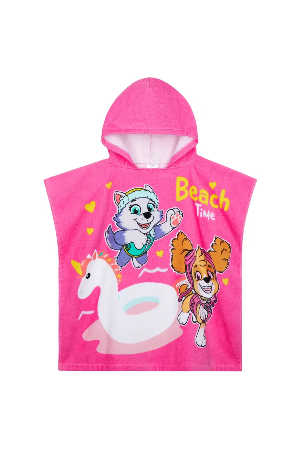 Детское махровое пончо с капюшоном Paw Patrol, Pink