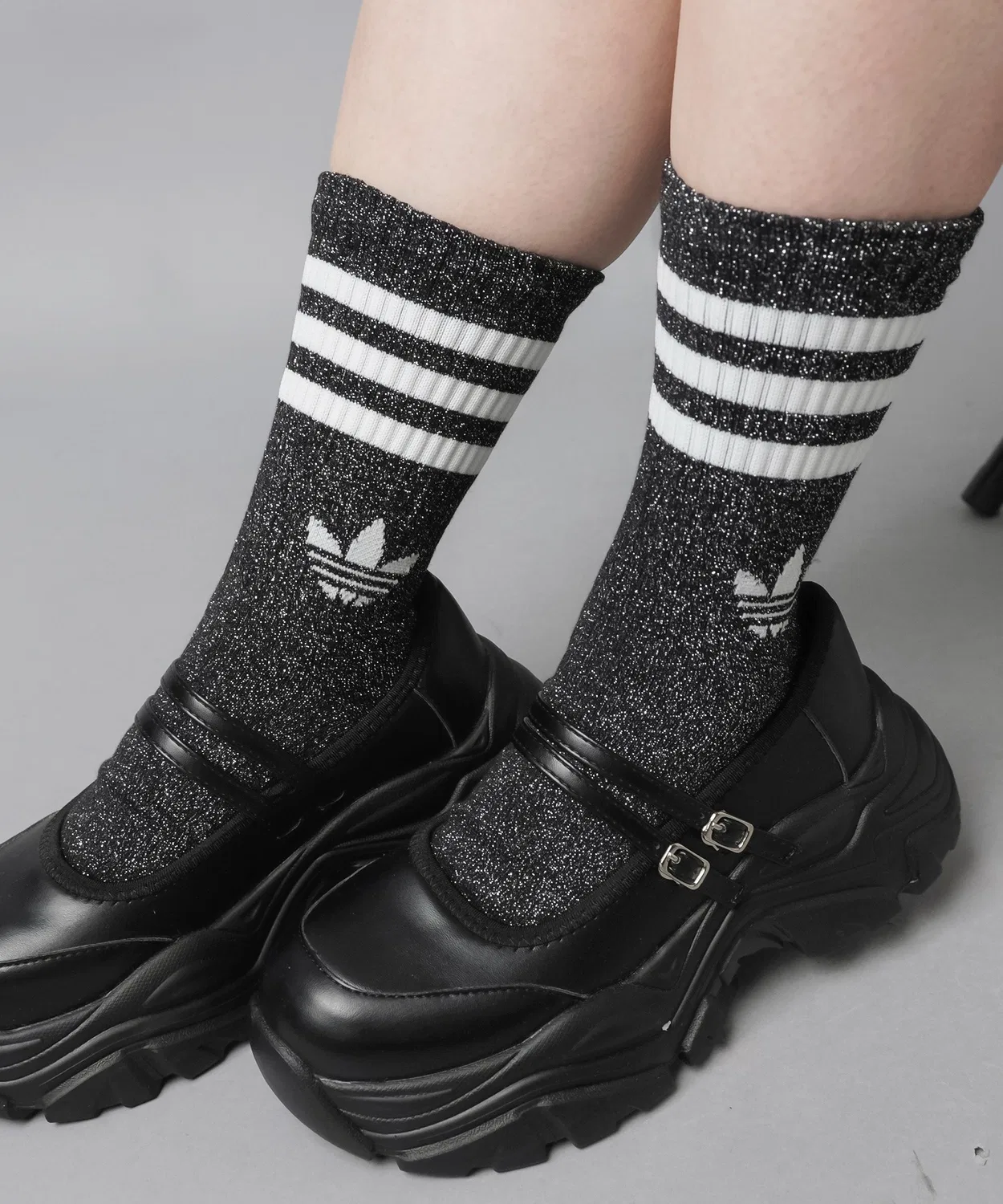 Женские носки с блестками, комплект из 2 пар Adidas, White/Pink — фото 2