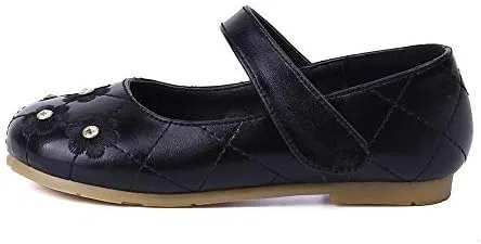 Детские балетки для девочек с принтом Flower Ballerina Flats Princess Dress Mary Jane Shoes Chiximaxu, Black — фото 2