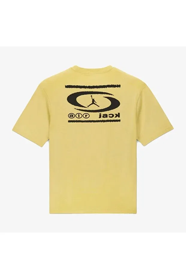 Женская футболка оверсайз с коротким рукавом Jordan x Travis Scott 'Air Jack' Special Series Soft Oversize T-Shirt Nike, Yellow