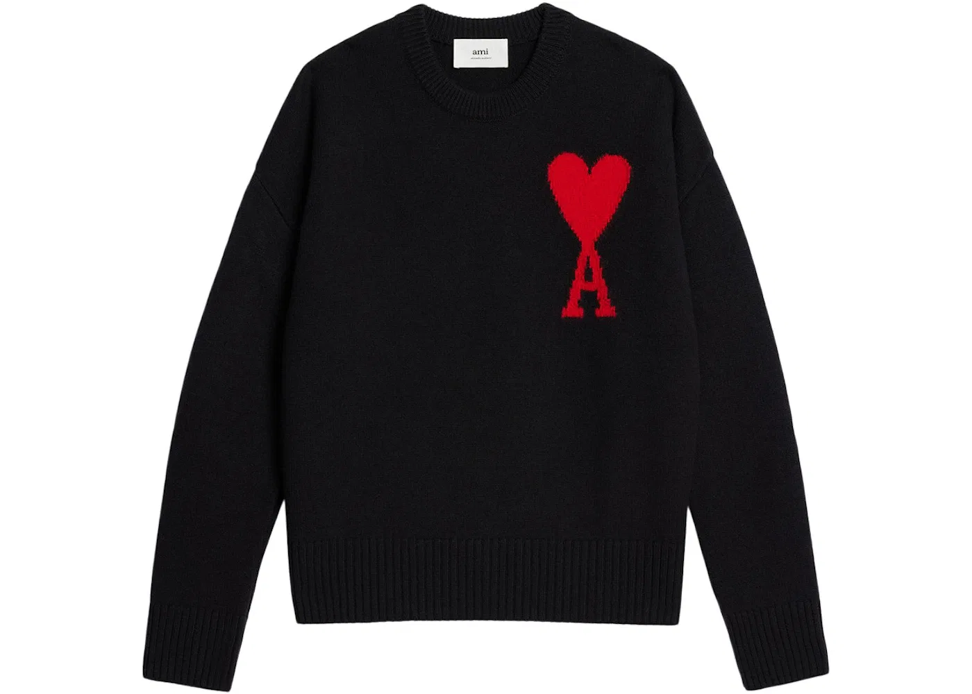 Мужской свитер оверсайз с интарсией Ami De Coeur Ami Paris, Black/Red