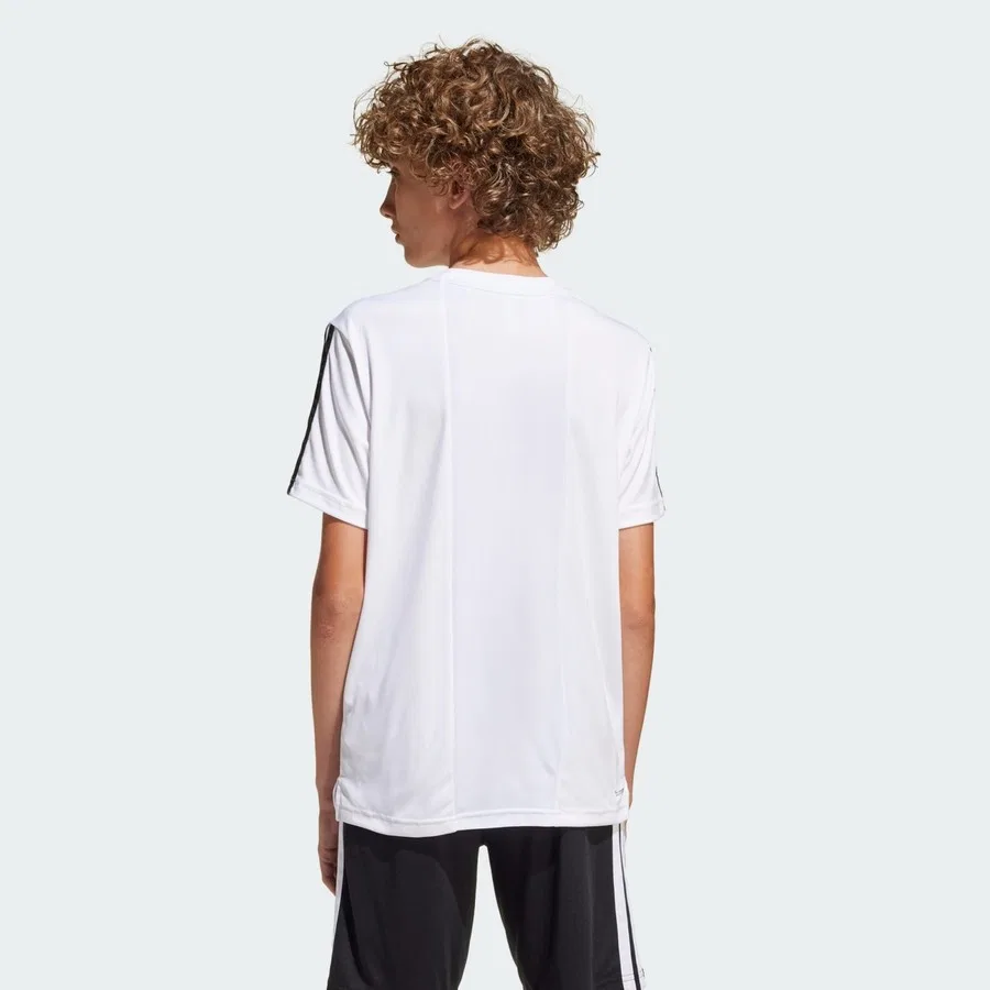 Детская футболка с принтом 3-Stripes Sportswear JJ1033 Train Essentials adidas, Бело-черный — фото 2