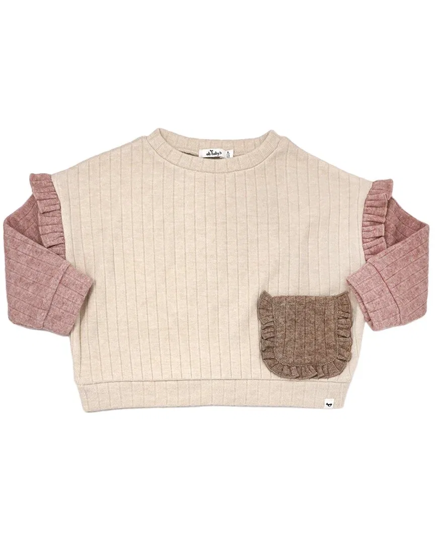 Детский свитшот для девочек с воланами на рукавах Wide Rib Sweater oh baby!, White