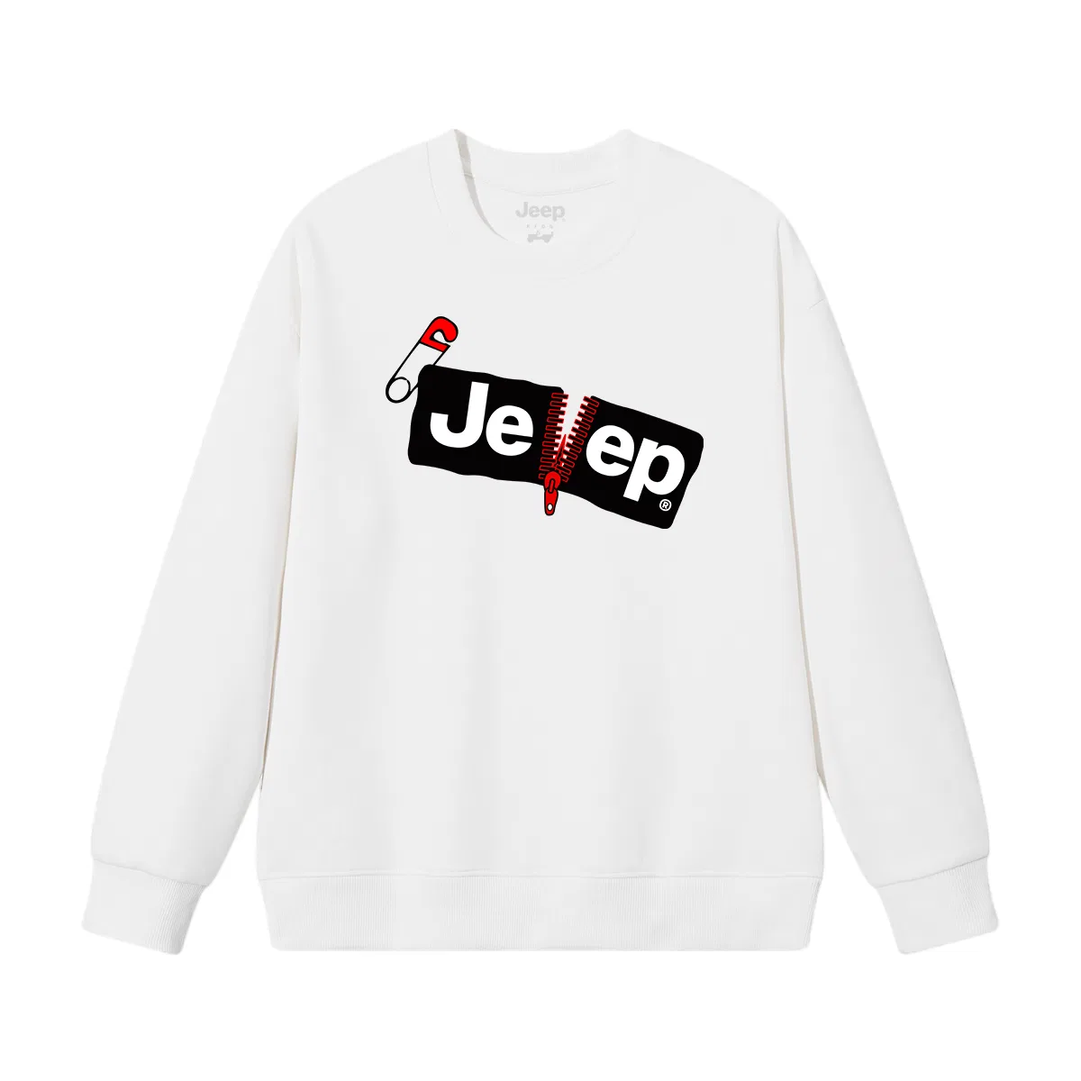 Детское худи с круглым вырезом, утепленное, Jeep, White