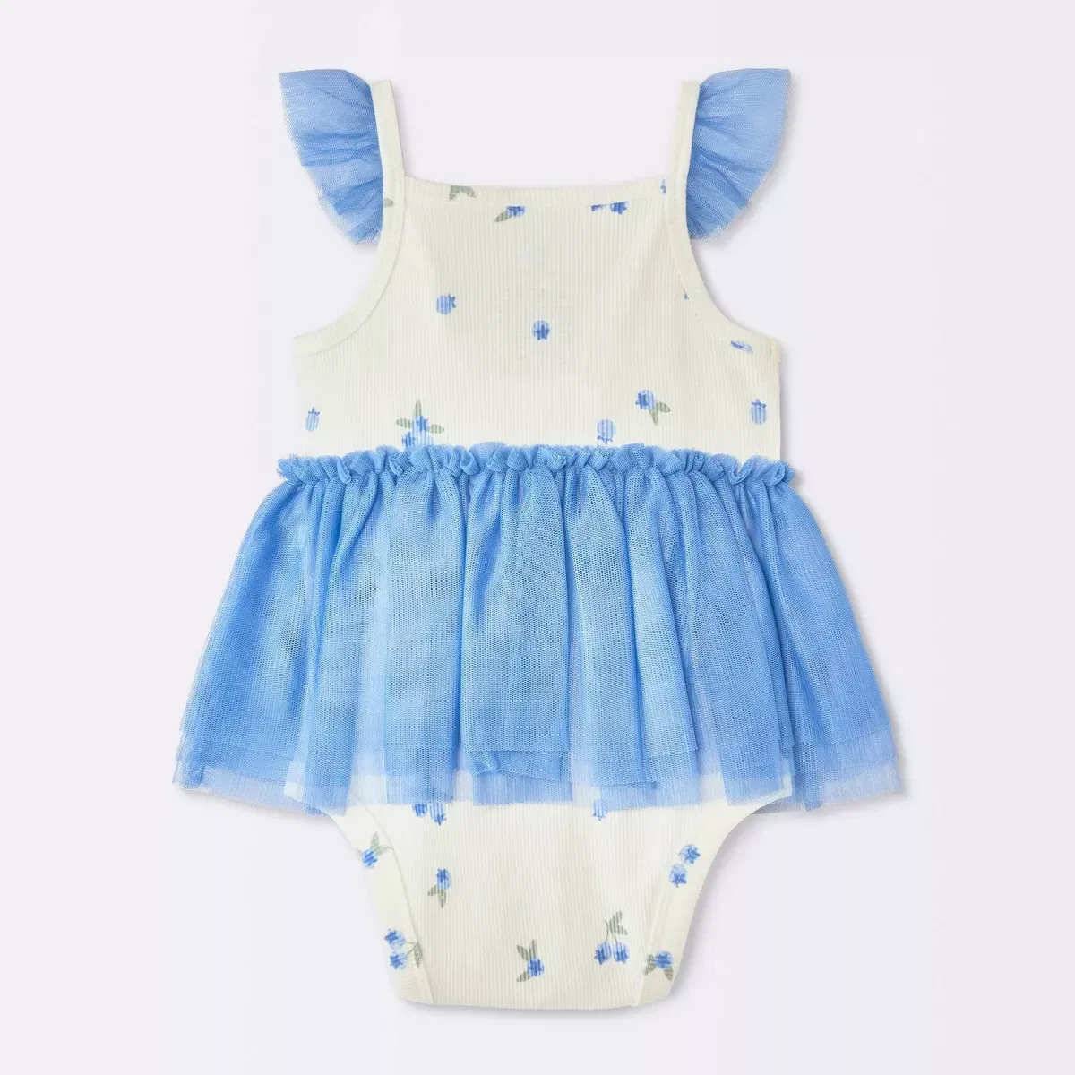 Детское платье-комбинезон с длиной мини с квадратным вырезом Newborn, Blue — фото 2