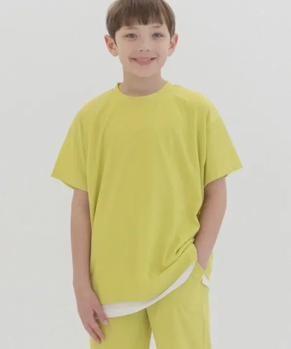 Футболка с плиссировкой оверсайз, Pianer Kids, лайм