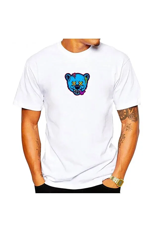 Детская футболка для мальчиков с принтом Teddy Zombie Bear Figured Scubapromoturkey, White1