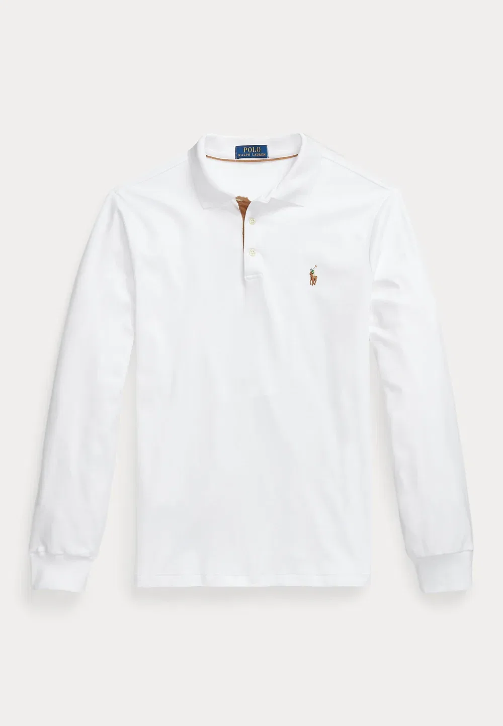 Поло-Рубашка из мягкого хлопка приталенного кроя, сшитая на заказ Polo Ralph Lauren, White