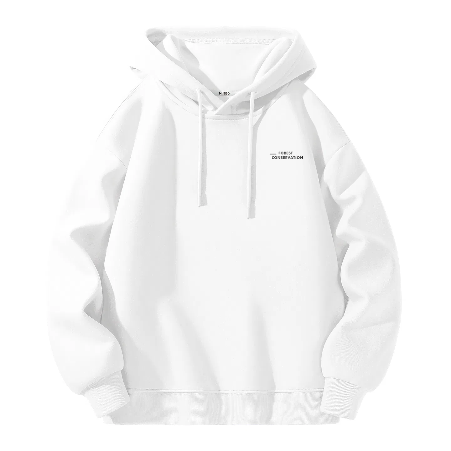 Детский свитшот с принтом Protective Forest Chest Logo MINISO, Thermal White