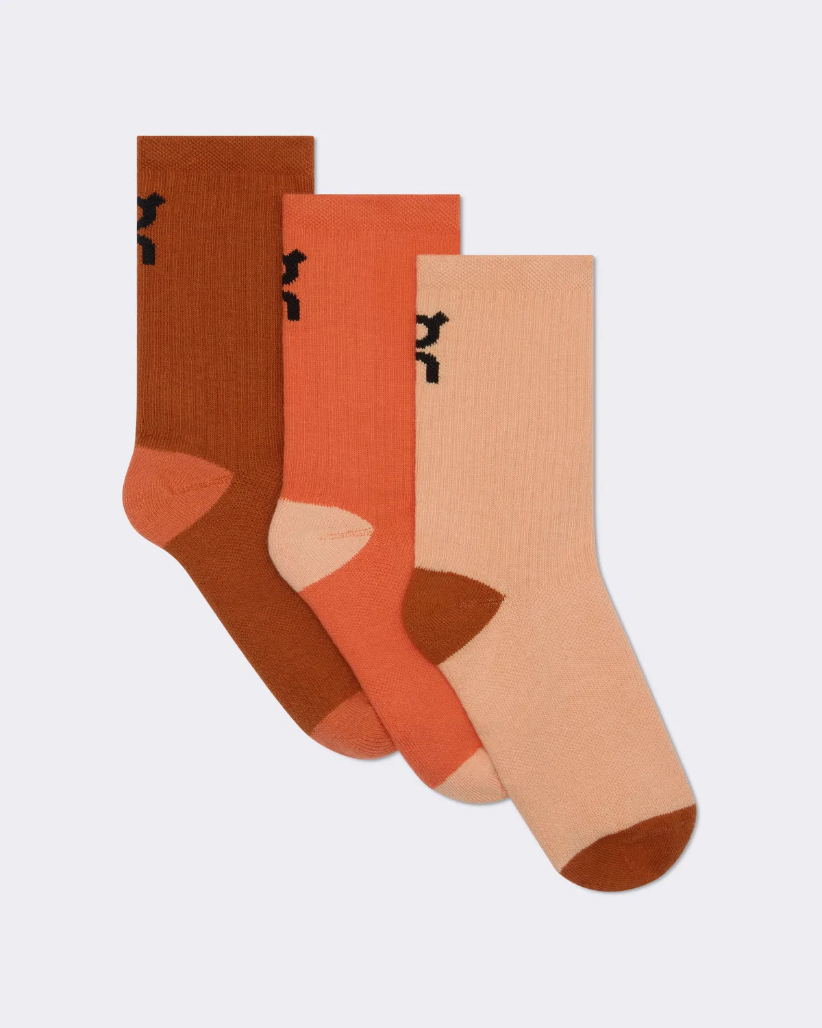 Детские высокие носки с логотипом, комплект из 3 пар, Logo Sock High, On, Flame/Cinnamon — фото 3