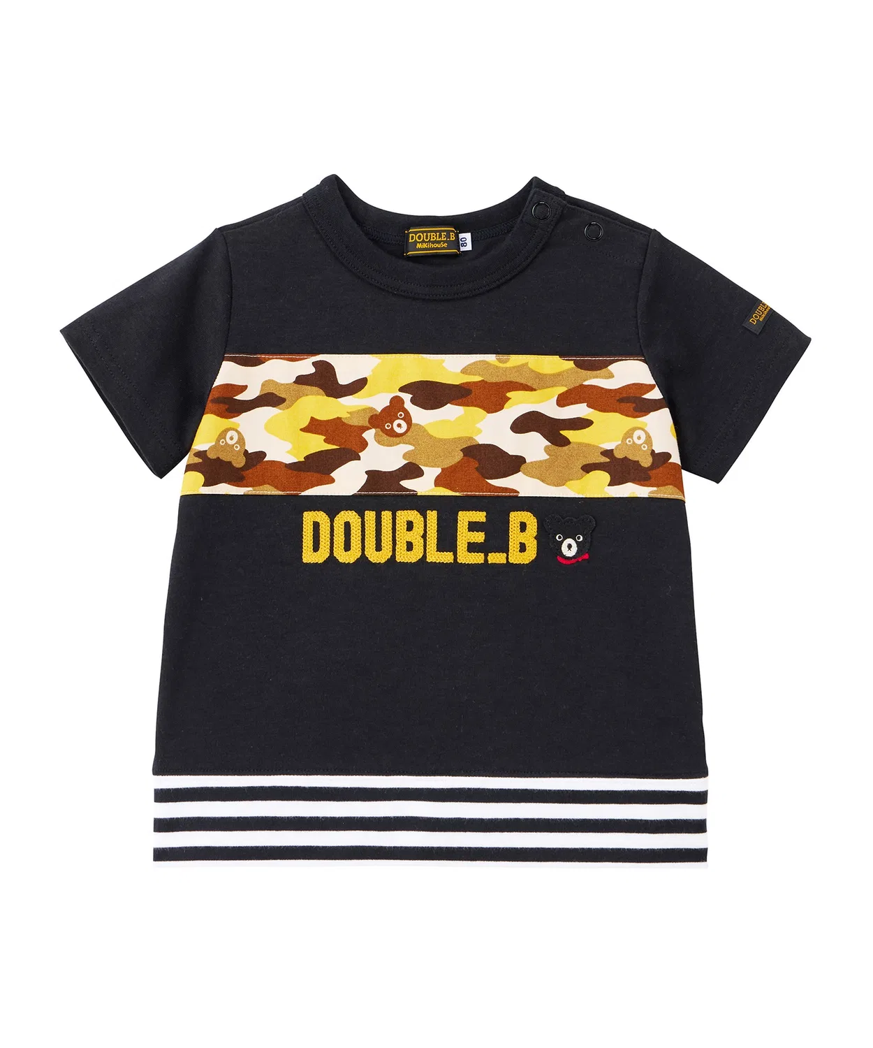 Детская футболка с камуфляжным принтом, модель Tiger Camo DOUBLE_B, Black