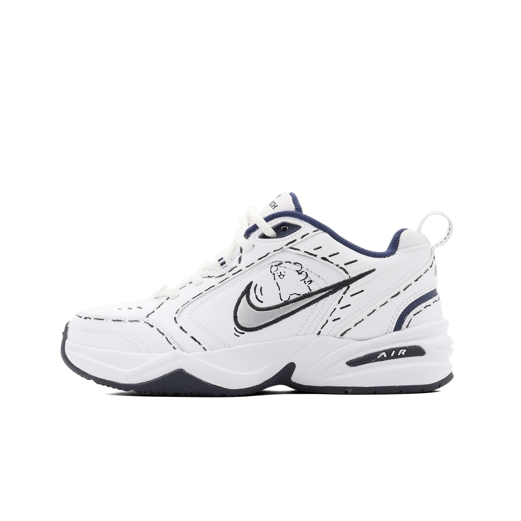 

Кастомизированные кроссовки Nike Air Monarch 4 Chunky Sneakers Unisex, белый/черный