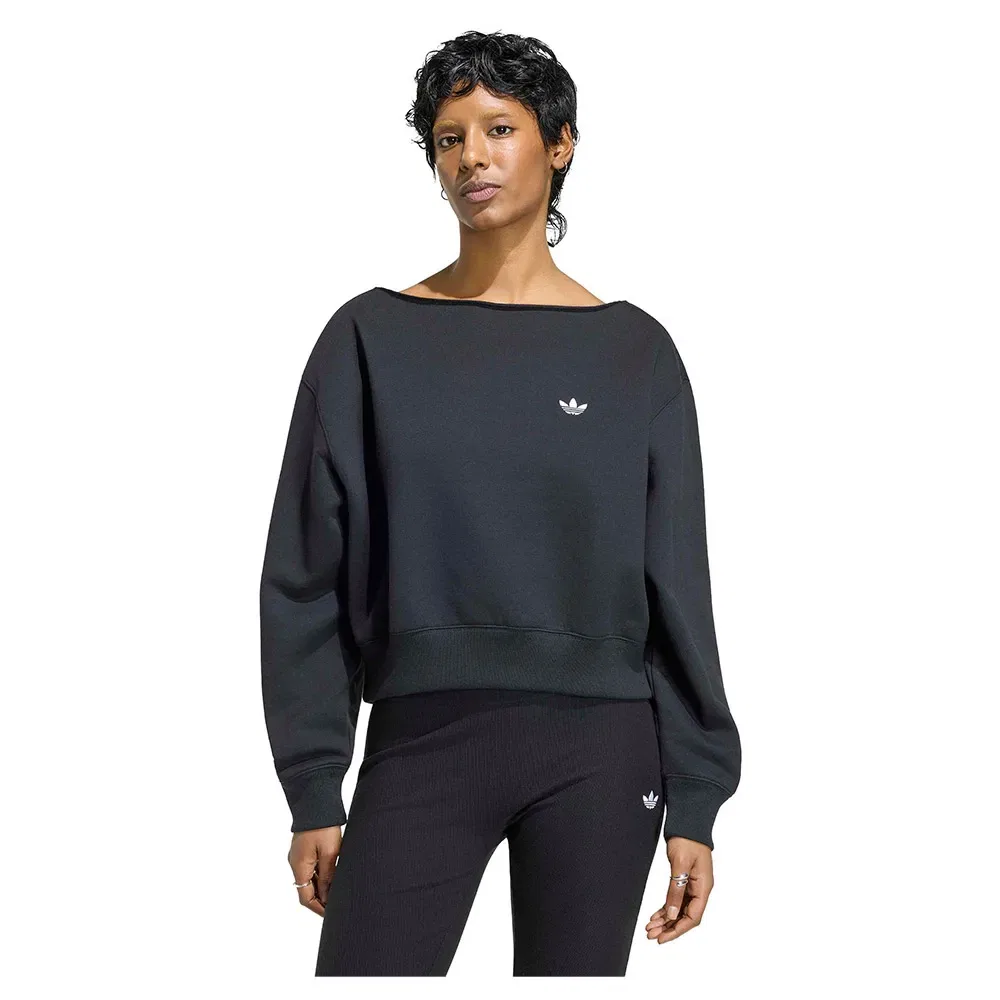 Женский свитшот из футера с лодочным вырезом Essentials Fleece Boatneck Adidas Originals, Grey