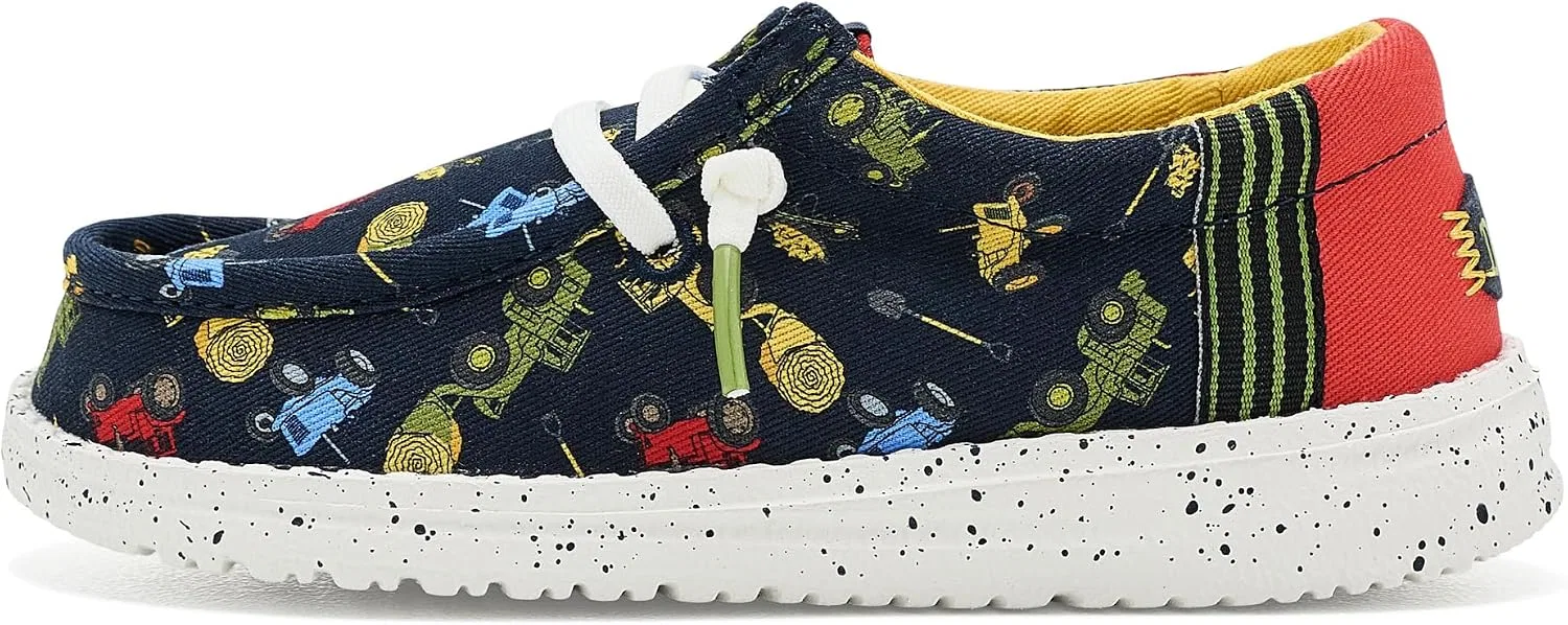 Детские туфли-лоферы для мальчиков с принтом Wally Tiny Travelers HEYDUDE, Navy/Multi — фото 4