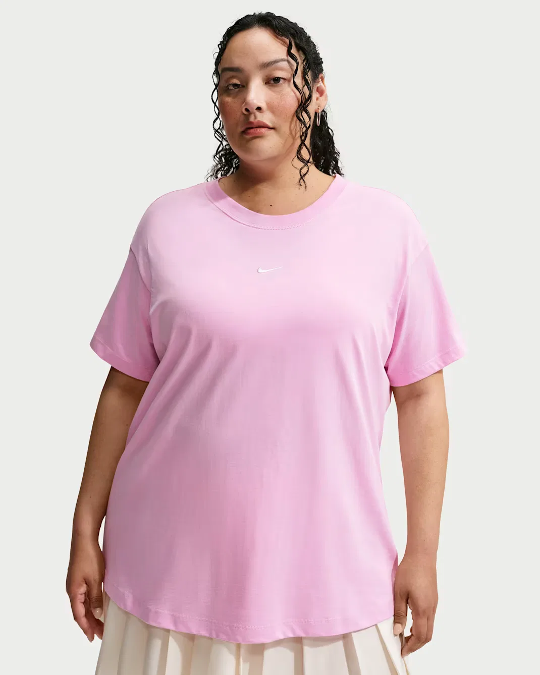 Женская футболка оверсайз с коротким рукавом (большие размеры) Nike Sportswear Classic, Pink Rise/Sail
