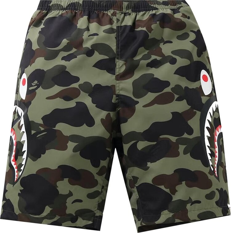 

Шорты BAPE 1st Camo Side Shark Beach Shorts 'Green', зеленый