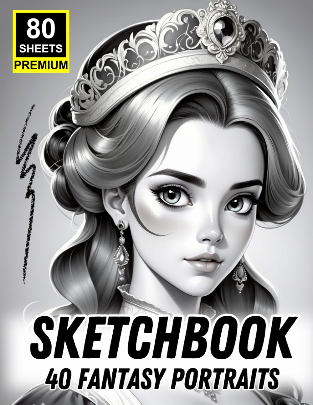 

Sketchbook: 40 Fantasy Portraits - Royal Character Faces for Tracing & Shading Practice (Independently published)