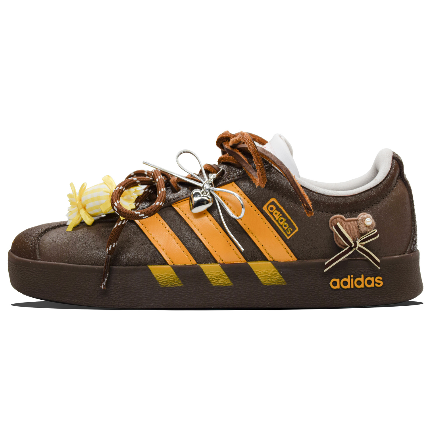 

Adidas VL COURT 20 Caramel Cocoa износостойкие и легкие низкие кроссовки для скейтбординга Unisex Brown