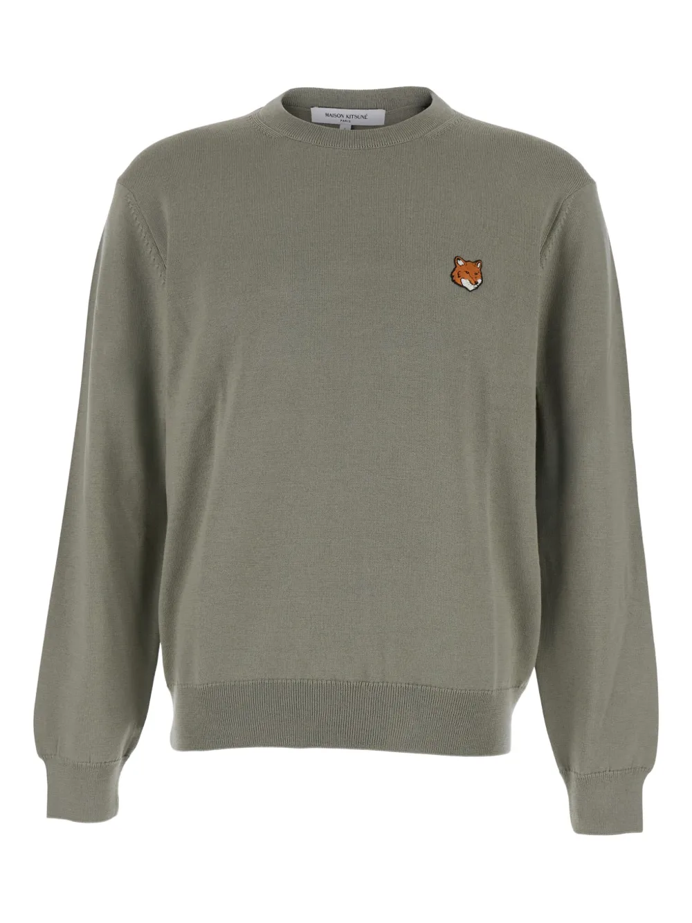 

Свитер Fox-Head из мериносовой шерсти Maison Kitsuné, зеленый