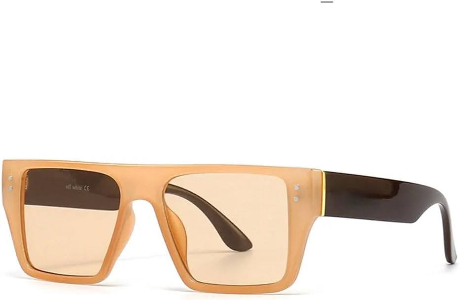 

Модные солнцезащитные очки в квадратной оправе для женщин, классический дизайн, защита UV400, стильные очки для активного отдыха на природе, белые MTZJH, Champagne