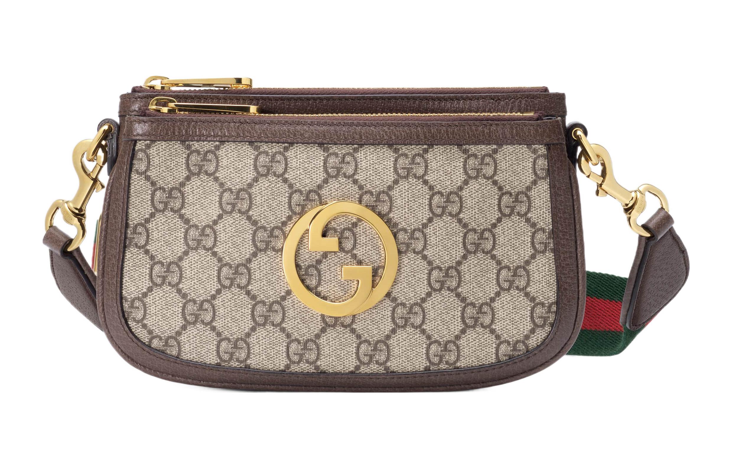 

Сумка через плечо Blondie из кожи и холста с панелями, женская GUCCI