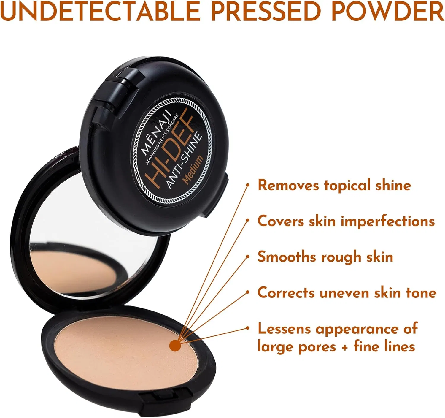 Пудра матирующая Menaji Anti Shine Powder, бронзовый оттенок, 9.9 г — фото 4