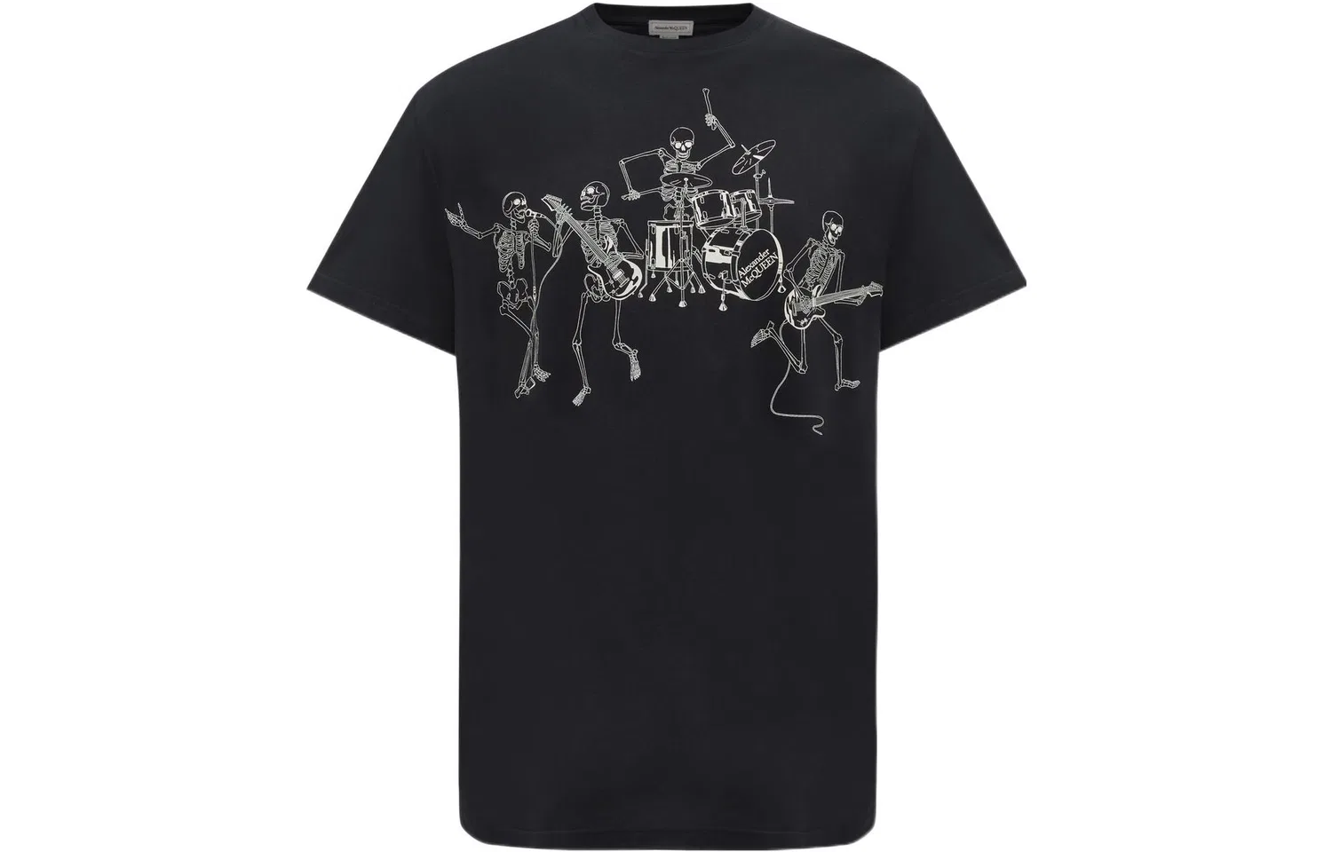 Футболка с принтом скелета Alexander McQueen Black