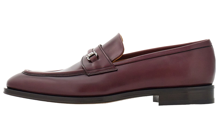 

Кожаные лоферы Gancio-plaque Ferragamo, темный красный