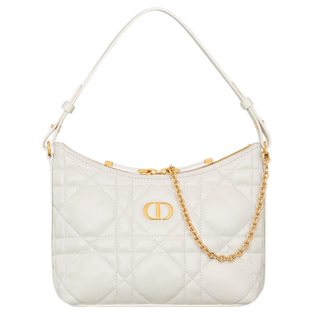 

DIOR Мини-сумка на одно плечо из овчины молочно-белая