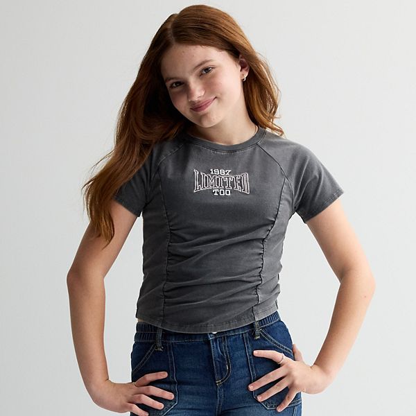 

Футболка с принтом и завязкой спереди для девочек 7-16 лет Limited Too, Black