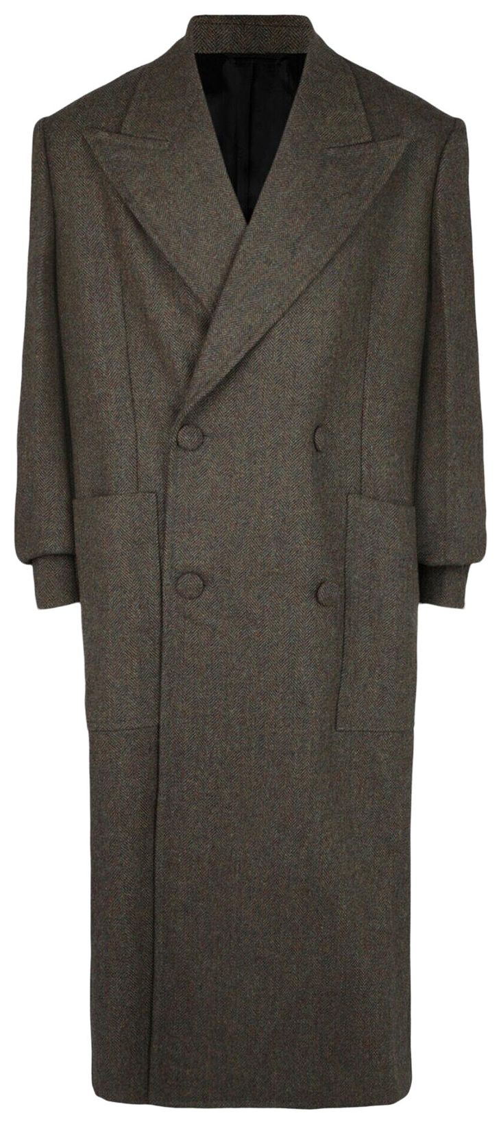 

Двубортное пальто Givenchy в елочку, цвет хаки