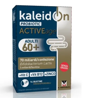 

Kaleidon Пробиотик ActiveAge 14 пакетиков для перорального применения Молочнокислые ферменты с витамином C, B12 и цинком