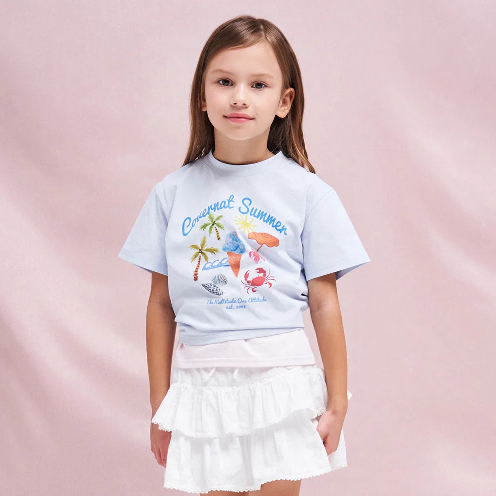 Детская летняя футболка Island светло-голубая от Covernat Kids