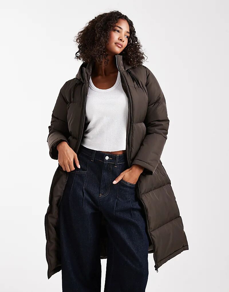 

Пуховик Brave Soul миди коричневого цвета