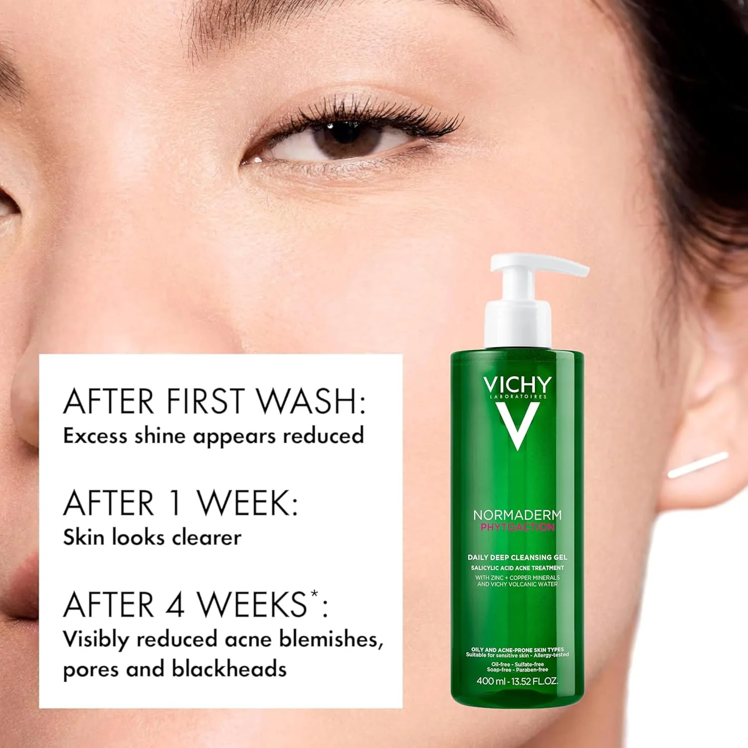 Набор Vichy — Normaderm Daily Acne Face Wash, очищающее средство для лица с салициловой кислотой для жирной и склонной к акне кожи, очищающее — фото 2