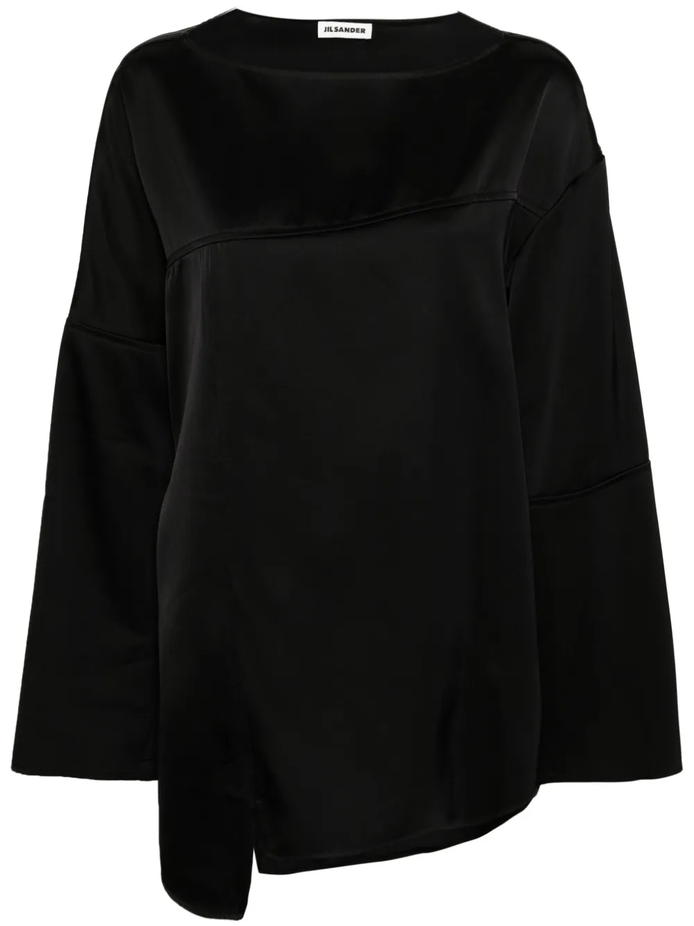 

Футболка со вставками и длинными рукавами JIL SANDER, черный