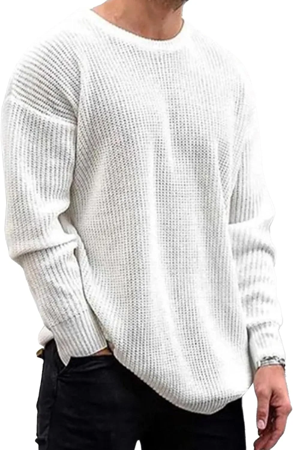 

Мужской свитер с вафельной вязкой Slim Fit