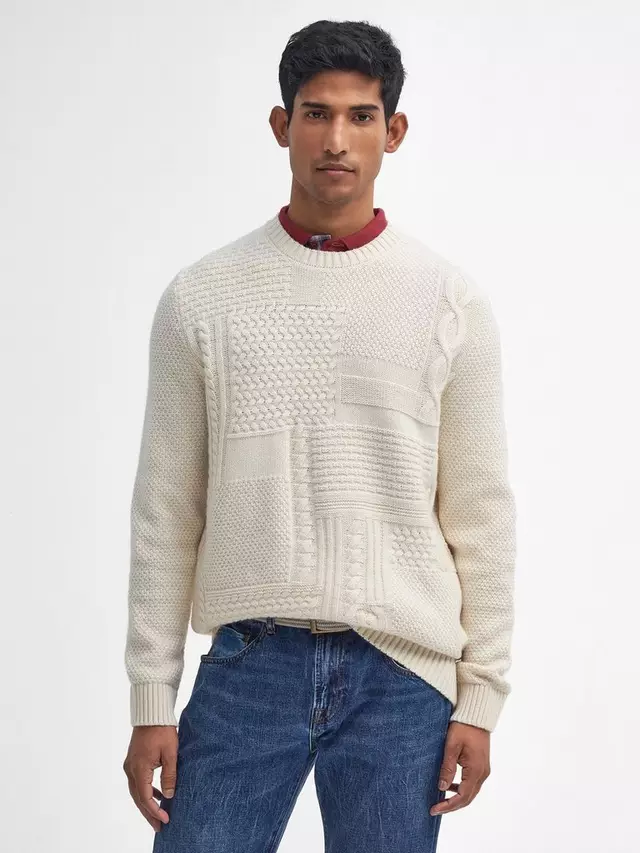 

Джемпер Barbour Casey Patchwork Crew Neck, цвет whisper white