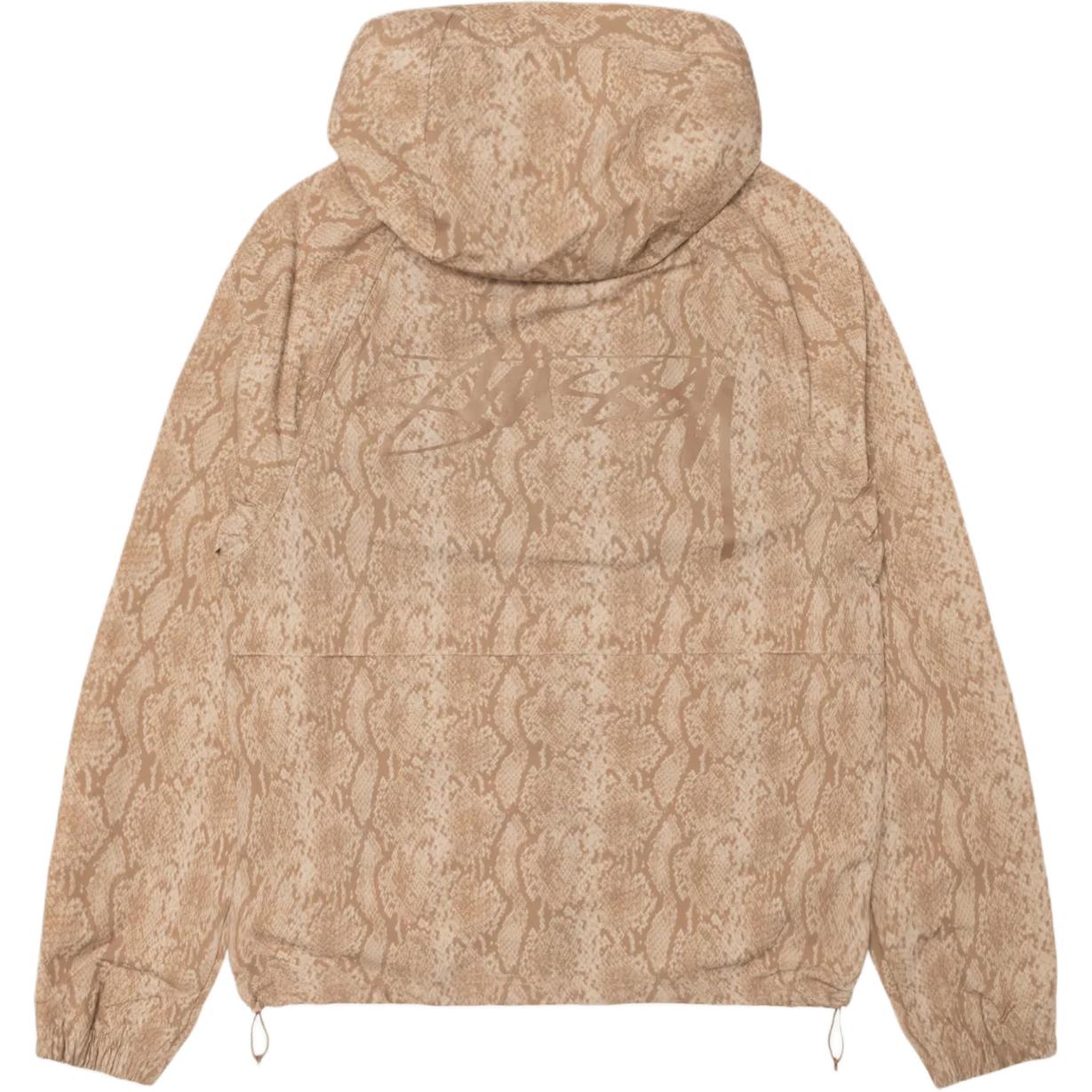 Stussy Пляжная куртка-анорак с принтом змеиной кожи, Olive Green — фото 4