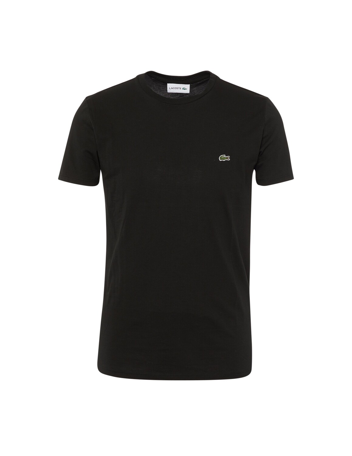 Футболка Lacoste Nero, Классический крой, Однотонная, Черная — фото 4